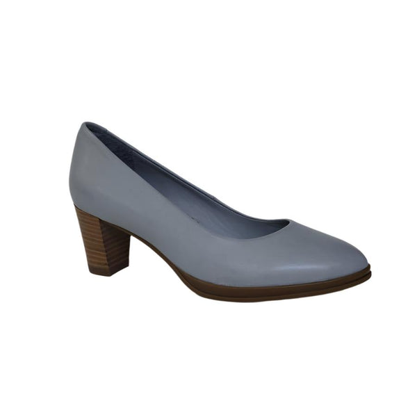 Via Veneto Leather Court shoe -  Dove Grey