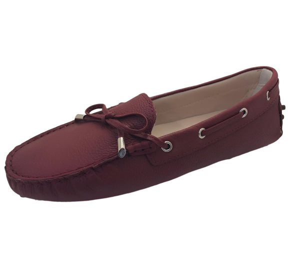 Via Veneto Leather Moccasin 6026 - Burgundy