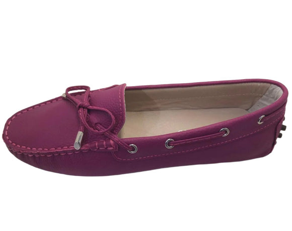 Via Veneto Leather Moccasin 6026 - Fuxia