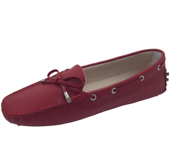 Via Veneto Leather Moccasin 6026 - Red