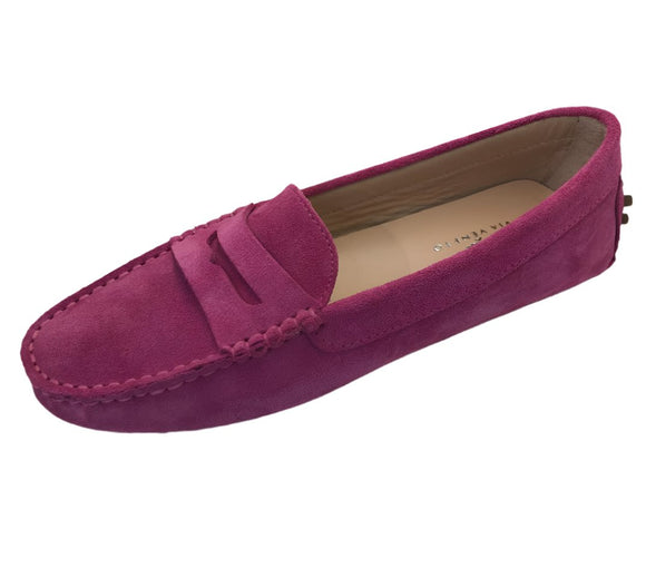 Via Veneto Suede  Moc 6166 - Fuxia