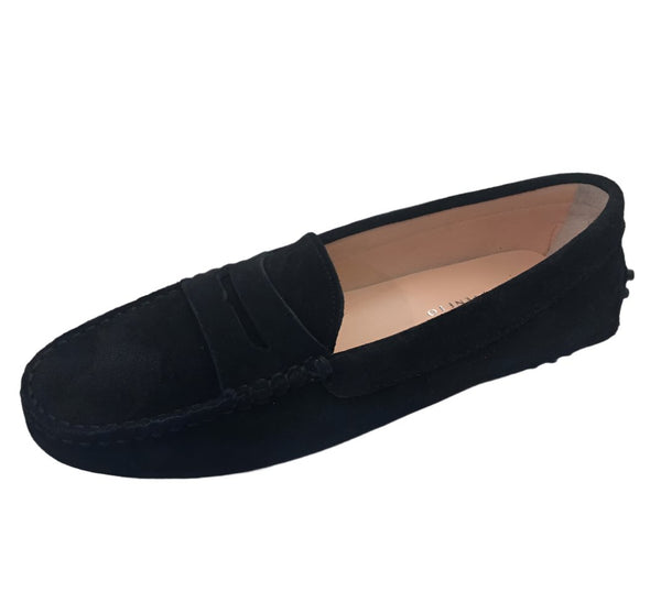 Via Veneto Suede  Moccasin 6166 - Black