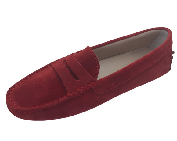 Via Veneto Suede Moccasin 6166 - Red