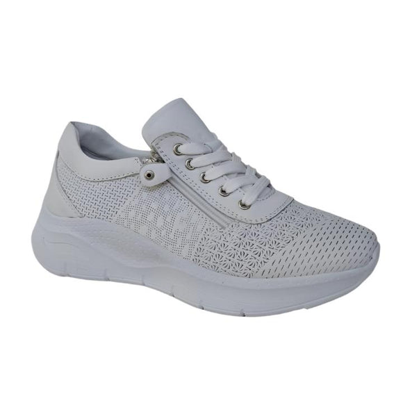 Via Veneto Chunky Side Zip Sneaker White