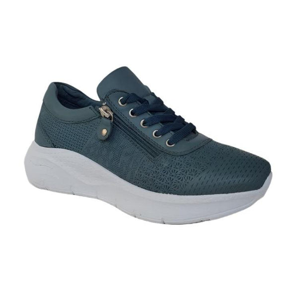 Via Veneto Chunky Side Zip Sneaker Blue