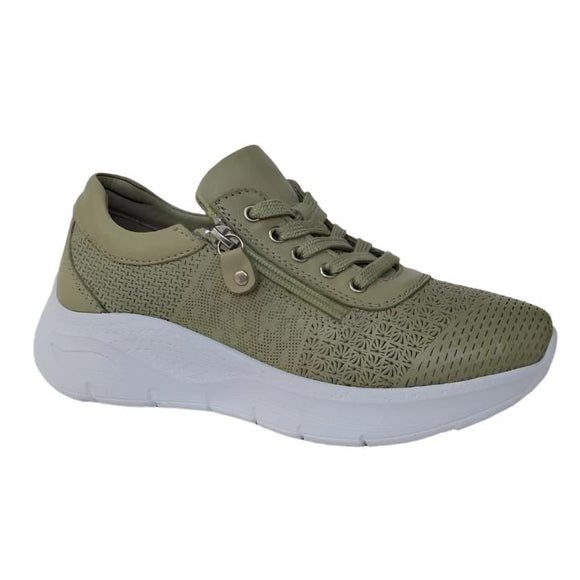 Via Veneto Chunky Side Zip Sneaker green