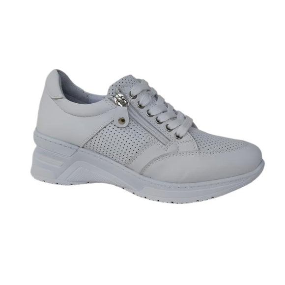 Via Veneto Chunky sneaker with side zip - white