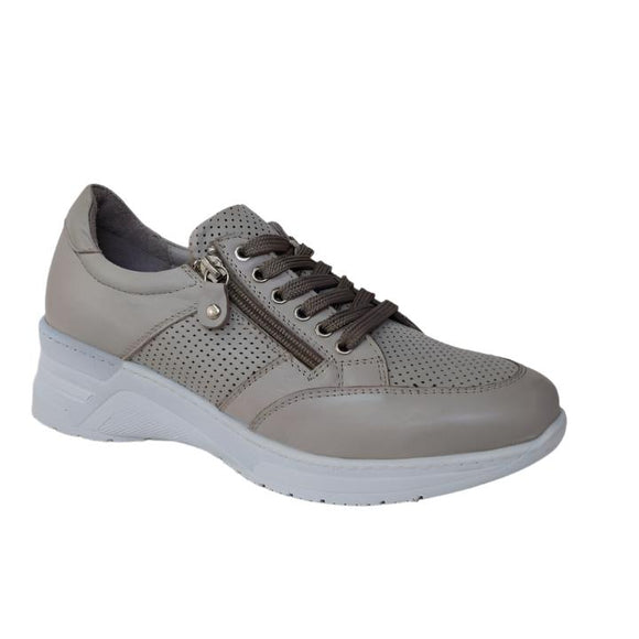 Via Veneto Chunky sneaker with side zip - taupe